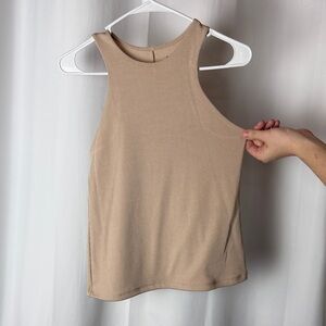 a new day Beige Ribbed Racerback Tank Top